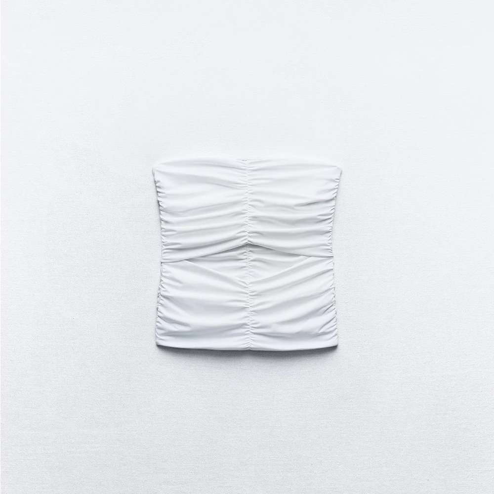 Zara ruched cut out tube top